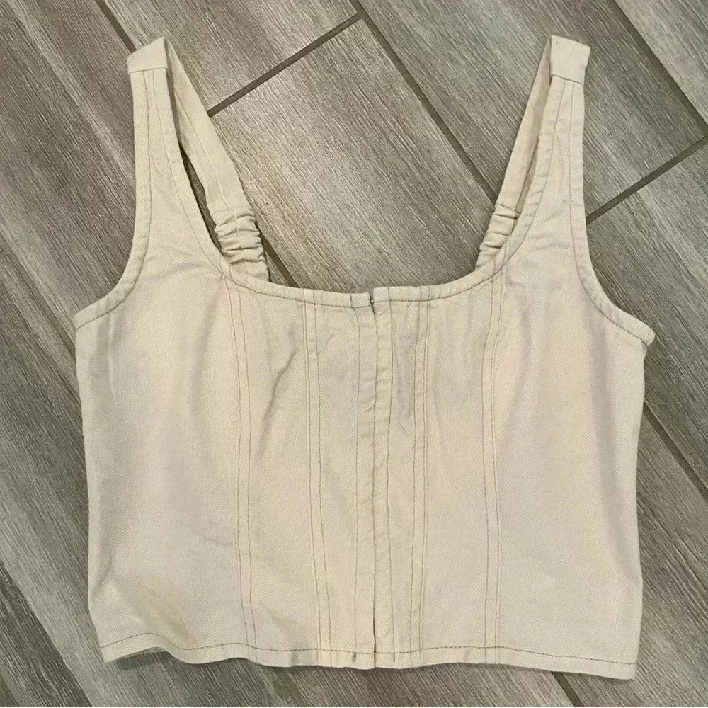 Cream Women's Crop Top